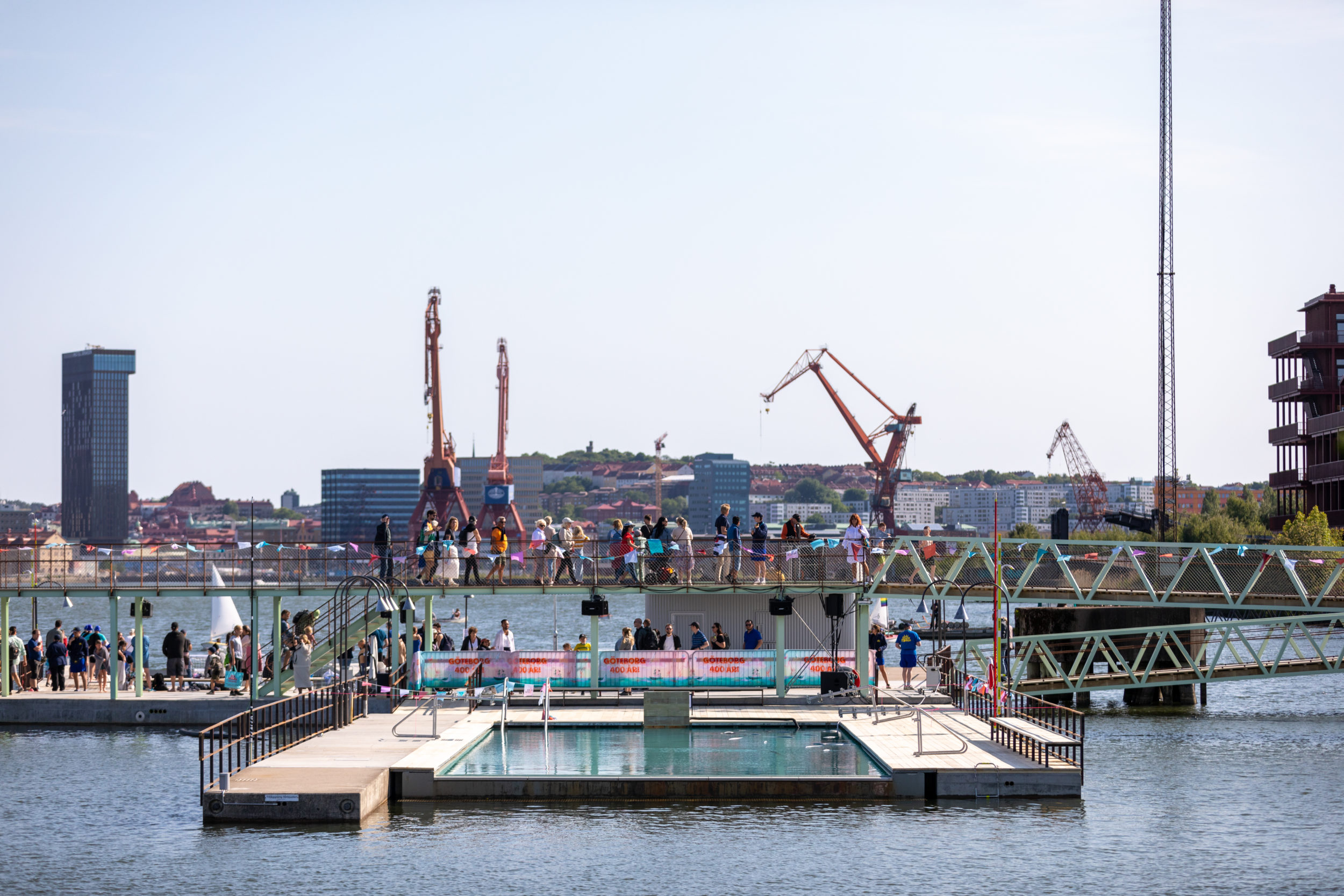 The public floating pools in the Jubilee Park in Gothenburg.