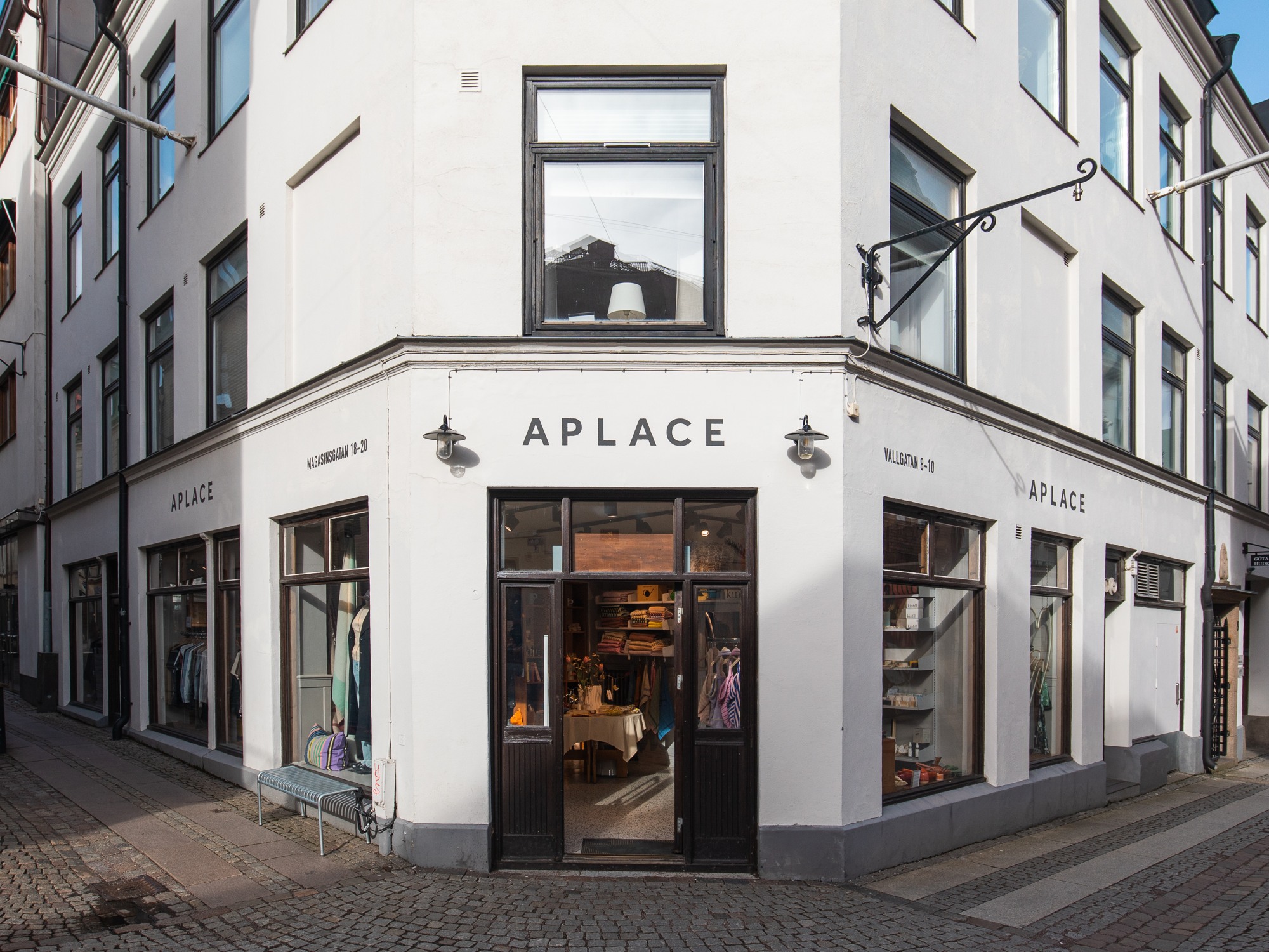 Exterior of the shop Aplace in Gothenburg, Sweden.