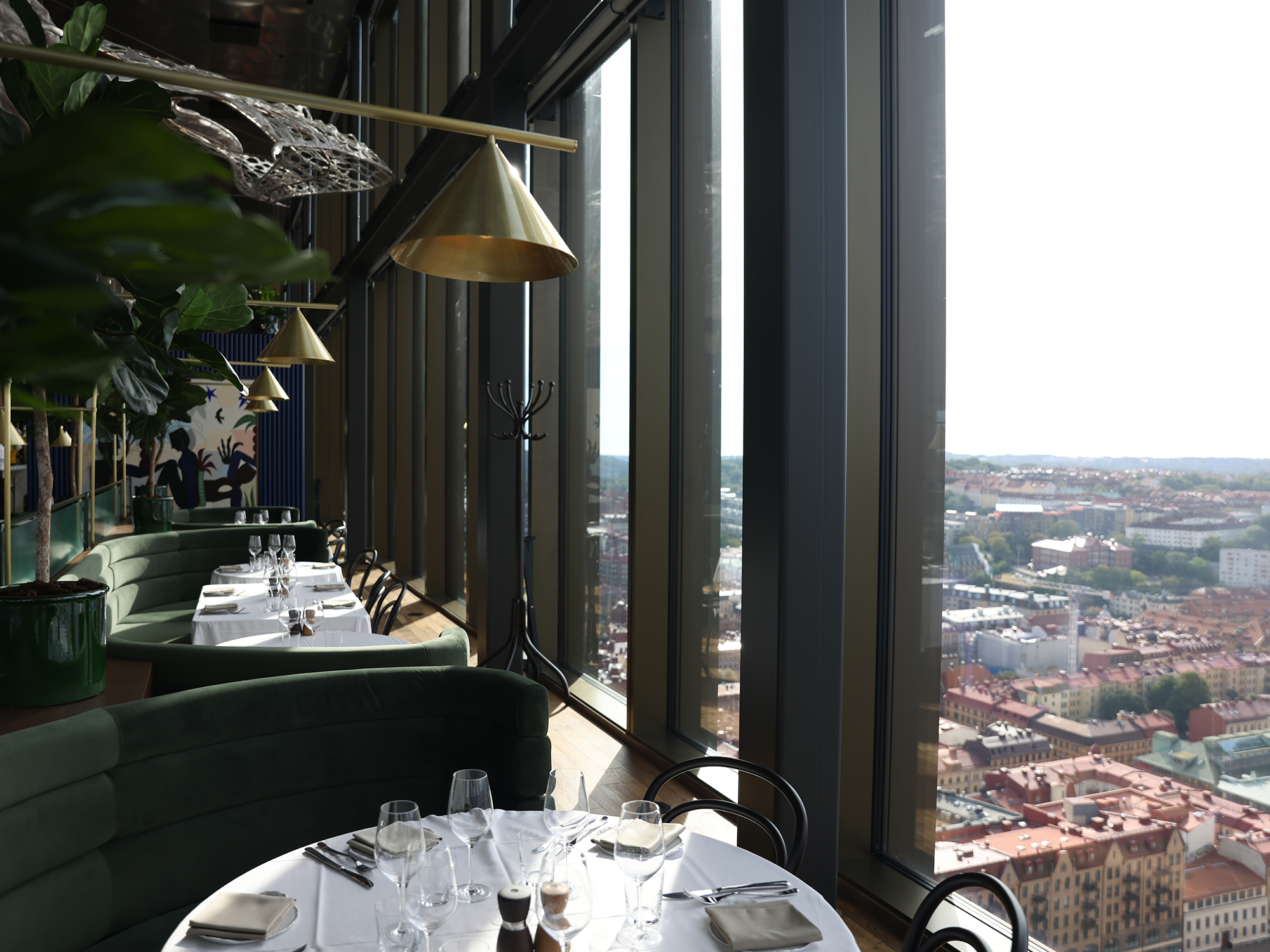 Utsikt över Göteborg från restaurangen Brasserie Draken.